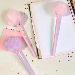 CANETA BRW 0.7 GEL POMPOM FLUFFY AZUL APAGAVEL - PREMIUM