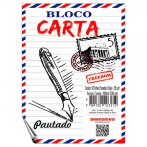 PAPEL DE CARTA ANIMATIVA 50FLS PAUTADO - 20cm X 26cm