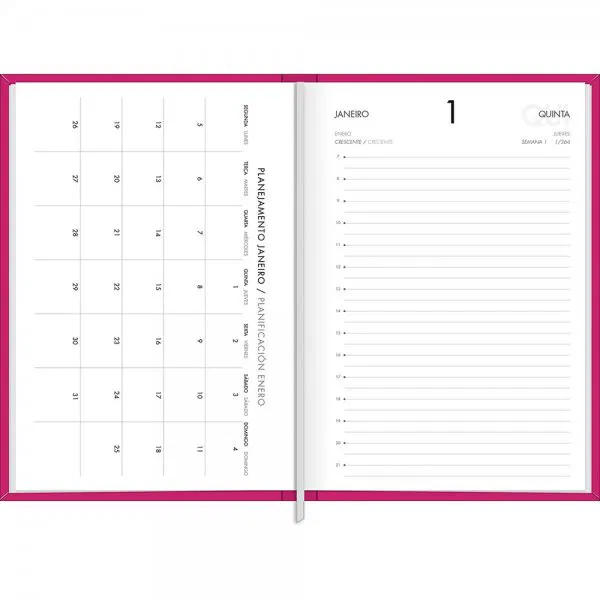 AGENDA TILIBRA NAPOLI ROSA COSTURADA M5 2026 - Imagem 2