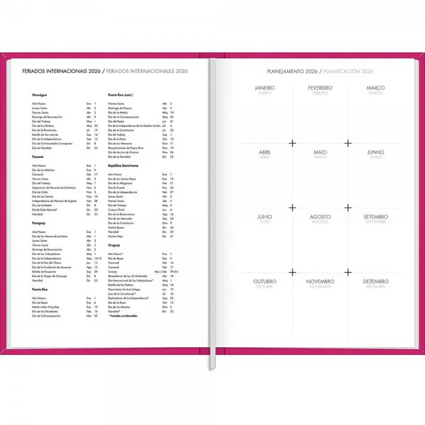 AGENDA TILIBRA NAPOLI ROSA COSTURADA M5 2026 - Imagem 3