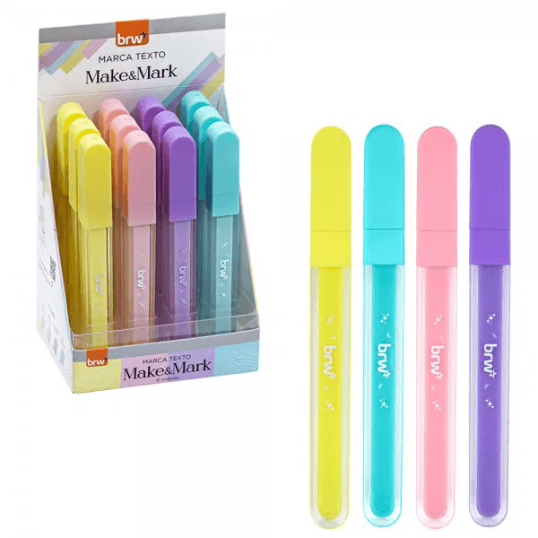 KIT 4 MARCA TEXTO BRW - MAKE & MARK PONTA FINA