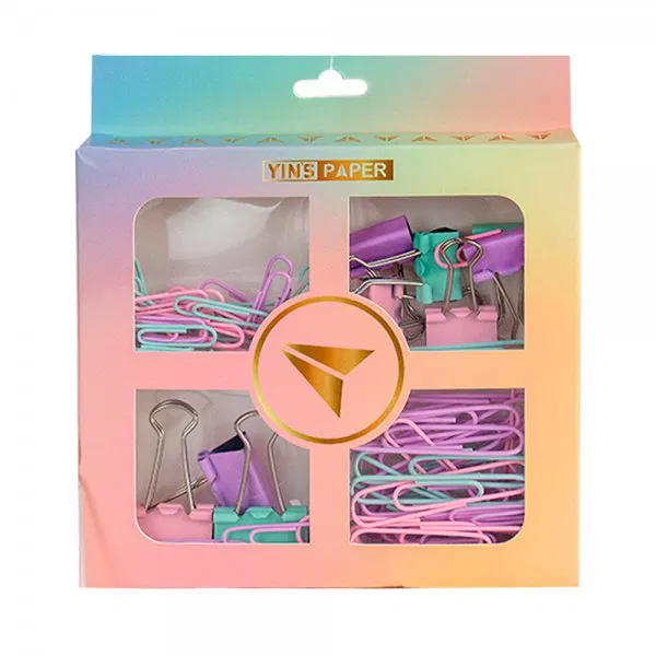 KIT OFFICE YINS TONS PASTEL CLIPS/PRENDEDOR C/74PCS